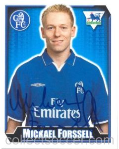 Mickael Forssell Premier League 2003 Sticker with Printed Signature
