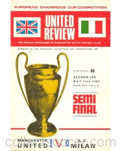 1969 European Cup Semi-Final Manchester United v Milan official programme 15/05/1969