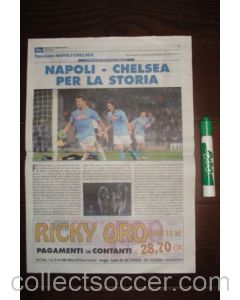 Napoli v Chelsea programme 21/02/2012 City Italian Newspaper Edition, Champions League