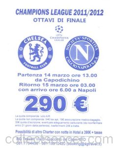 Napoli v Chelsea leaflet 21/02/2012 Champions League