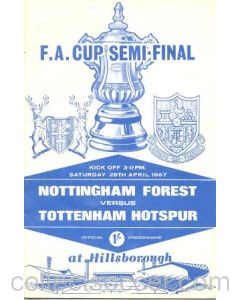 1967 FA Cup Semi-Final Programme Tottenham V Nottingham Forest 29/04/1967