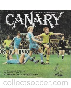 1979 Norwich City v Bristol City Football Programme
