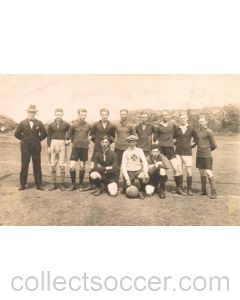 Old black & white postcard of an unknown team or season