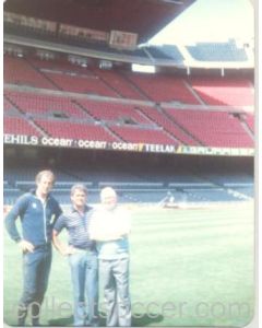 Photo of players and managers on a Stadium
