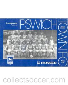 Pioneer company presents Ipswich Town programme-poster for season 1983-84 signedby John Walk