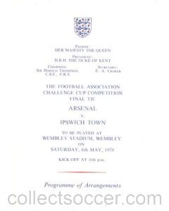 1978 F.A. Cup Final programme of arrangements Royal Box
