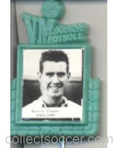 Ronnie Clayton England World Cup 1958 Badge Green
