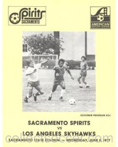 1977 Sacramento Spirits v Los Angeles Skyhawks official programme 08/06/1977