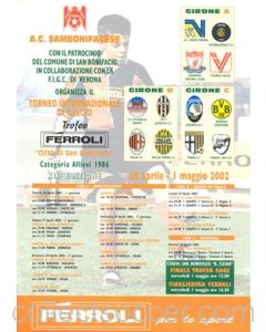 Sambonifacese Youth Tournament August 2002 official poster-like programme