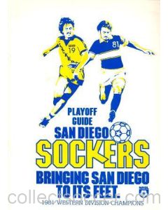 1981 San Diego Sockers v Jacksonville Tea Men official programme