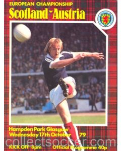 1979 Scotland v Austria official programme 17/10/1979
