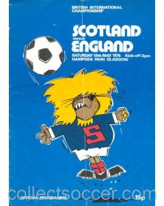 1974 Scotland v England official programme 18/05/1974