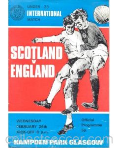 1972 Scotland v England Under-23 International Match official programme 24/02/1972