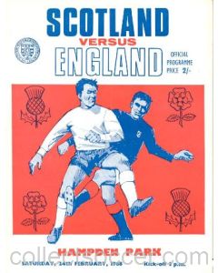 1968 Scotland v England official programme 24/02/1968