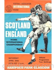 1970 Scotland v England official programme 25/04/1970