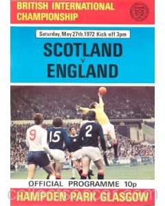 1972 Scotland v England official programme 27/05/1972
