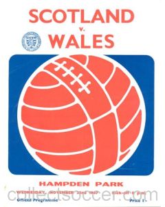 1967 Scotland v Wales official programme 22/11/1967
