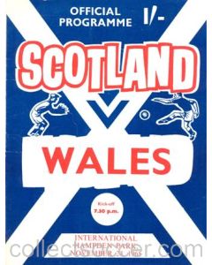 1965 Scotland v Wales official programme 24/11/1965