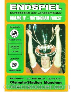 1979 European Cup Final Nottingham Forest v Malmo Official Programme Orange Edition