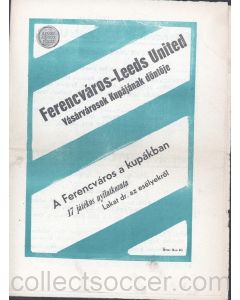 1968 Fairs Cup Final 2nd Leg Official Programme Ferencvaros v Leeds United 