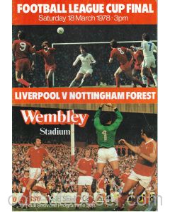 1978 League Cup Final Programme + Ticket + Rare Letter - Liverpool v Nottingham Forest
