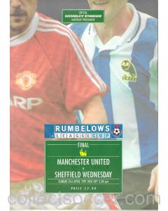 1991 League Cup Final Programme Manchester United v Sheffield Wednesday