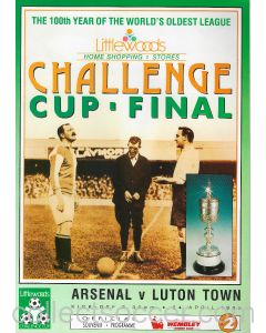1988 League Cup Final Programme Arsenal v Luton Town