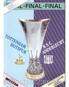 1984 UEFA Cup Final Programme Tottenham Hotspur v Anderlecht