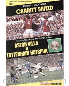 1981 Charity Shield Programme Aston Villa v Tottenham Hotspur