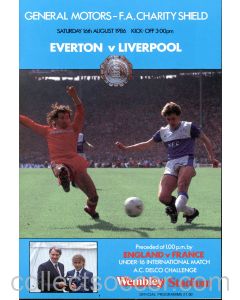 1986 Charity Shield Programme Everton v Liverpool and England v France