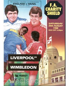 1988 Charity Shield Programme Liverpool v Wimbledon and England v Israel U16's