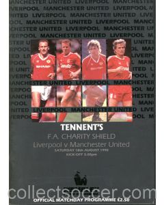 1990 Charity Shield Programme Liverpool v Manchester United