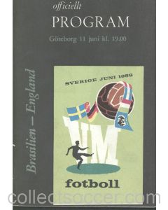 1958 World Cup Programme Brazil v England