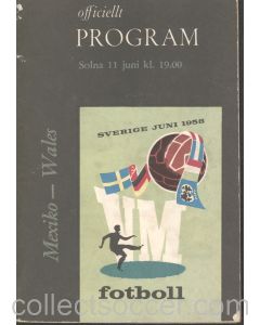 1958 World Cup Programme Mexico v Wales