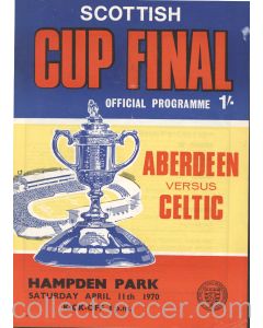 1970 Scottish Cup Final Aberdeen v Celtic Official Football Programme