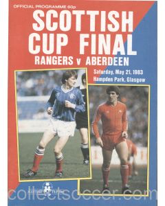 1983 Scottish Cup Final Rangers v Aberdeen Official Football Programme