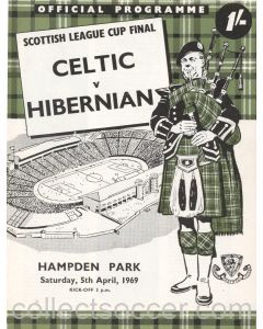 1969 Scottish League Cup Final Celtic v Hibernian Official Football Programme