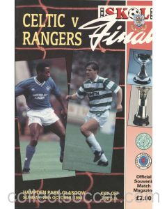 1990 Scottish League Cup Final Celtic v Rangers Official Football Programme
