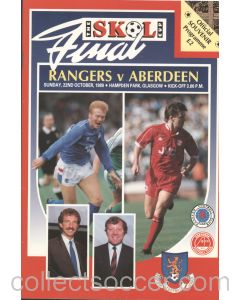 1989 Scottish League Cup Final Rangers v Aberdeen Official Football Programme