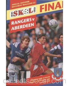 1992 Scottish League Cup Final Rangers v Aberdeen Official Football Programme
