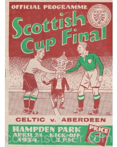 1954 Scottish Cup Final Celtic v Aberdeen Official Programme