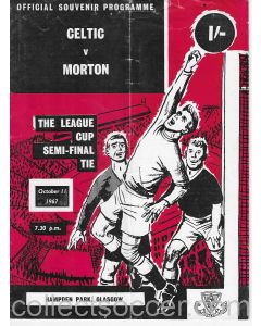 1967 Scottish League Cup Semi Final Celtic v Morton Official Football Programme