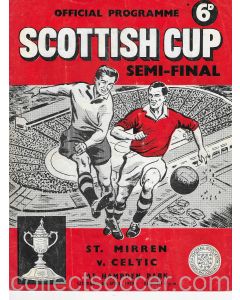 1959 Scottish Cup Semi Final St Mirren v Celtic Official Football Programme