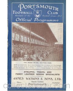 Portsmouth v Everton 29/9/1927 Football Programme