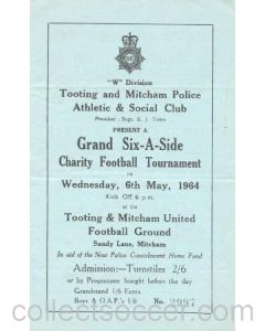 1964 Six-a-Side 06/05/1964 on Tooting & Mitcham Football Ground