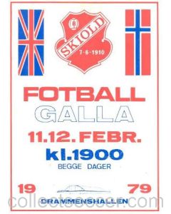 1979 Skiold Norway v England official programme 12/02/1979 Skiold Football Galla