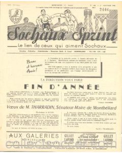 1956 Sochaux, France Official Programme Sochaux Sprint of 01/01/1956