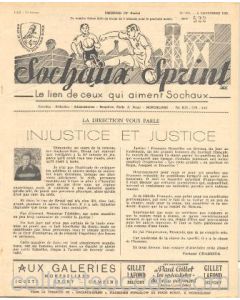 1955 Sochaux, France Official Programme Sochaux Sprint of 06/11/1955