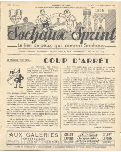 1955 Sochaux, France Official Programme Sochaux Sprint of 25/09/1955