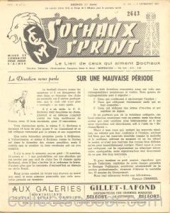 1956 Sochaux, France Official Programme Sochaux Sprint of 09/12/1956